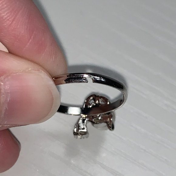 Faux Pearl and CZ SLP ring, size 7, Sizeable - Picture 7 of 12